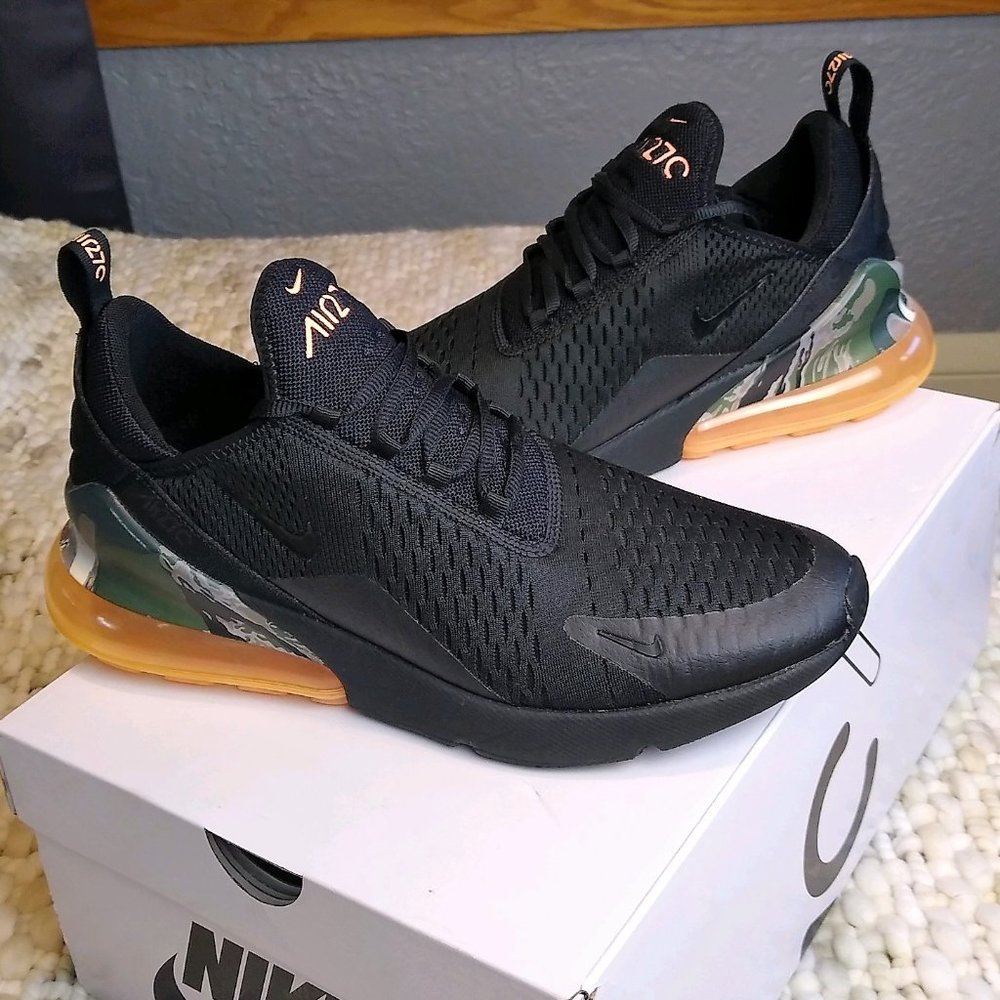 Nike Air Max 270 Black Camo Heel Sz 11.5 Like New!